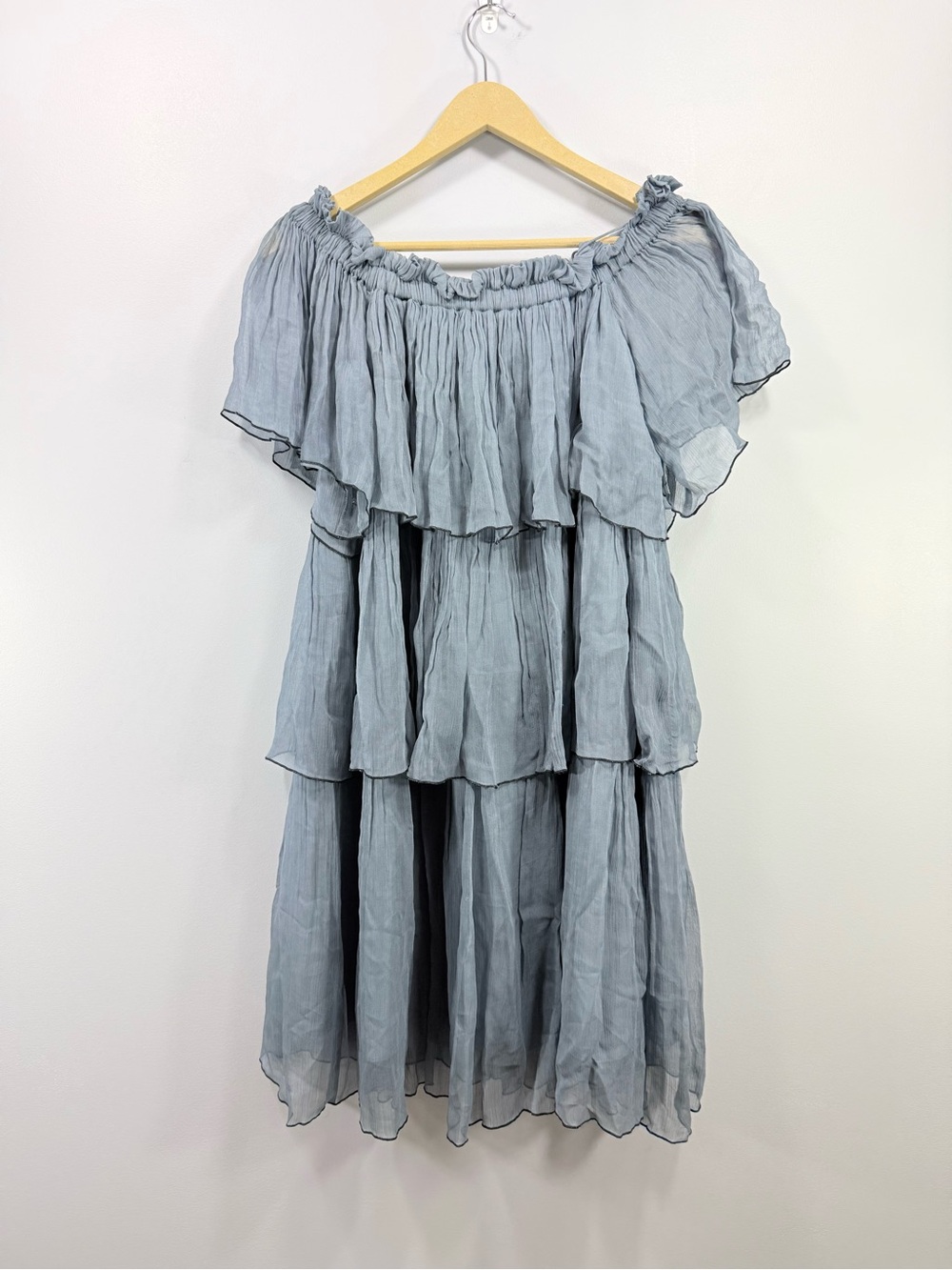 Scotch & Soda Light Blue Tiered High-Waist Shorts